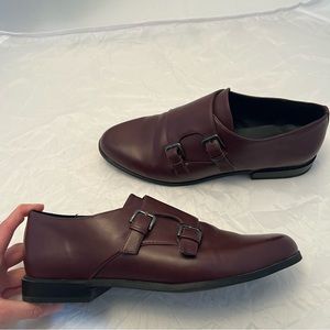 Aldo burgundy double monk loafers. Size 10 women’s